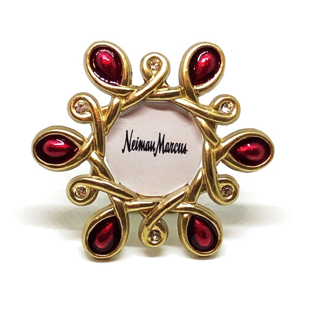 Jay Strongwater Miniature Picture Frame Pin Brooch Swarovski Neiman Marcus VTG